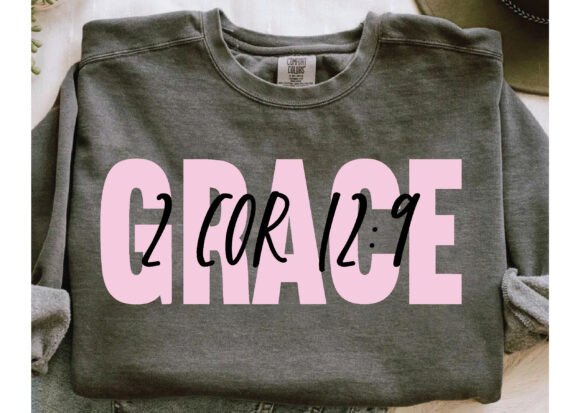 Christian Bible PNG, Grace 2 Cor 12:9 SVG for T-Shirt Designs