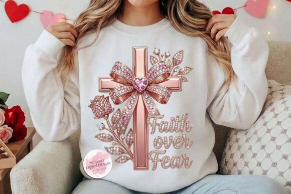 Faith over Fear Christian Valentine PNG T-Shirt Designs