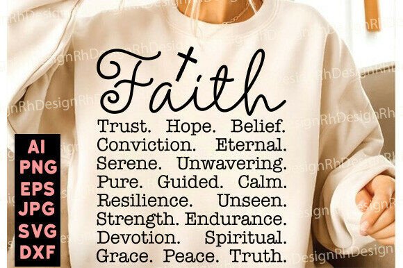 Faith Words SVG: Inspirational Jesus T-Shirt Designs
