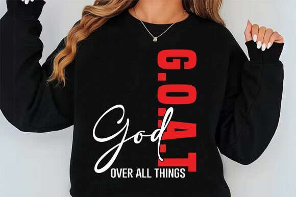 G.O.a.T. Christian Designs: God over PNG T-Shirt Designs