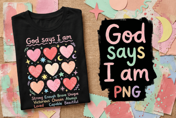 God Says I Am Christian Affirmation T-Shirt Designs