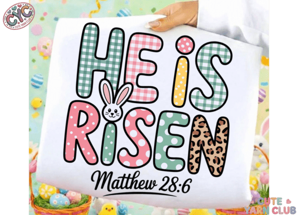 He is Risen Matthew 28:6 PNG — T-Shirt Designs