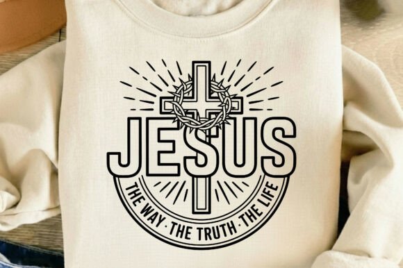 Jesus Crown Cross Faith PNG SVG for T-Shirt Designs