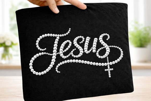 Jesus Faux Pearls Faith Sublimation PNG for T-Shirt Designs