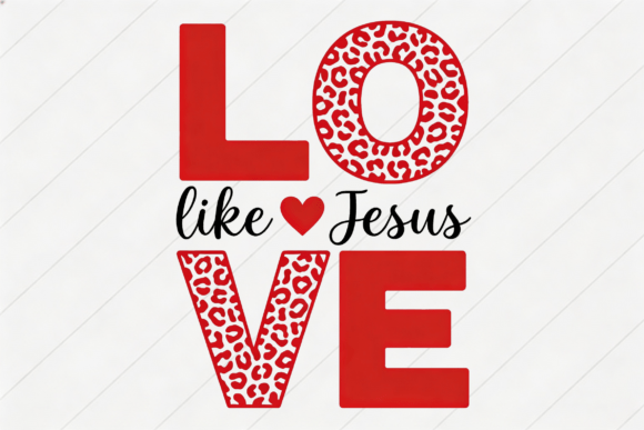 Love Like Jesus Leopard Heart T-Shirt Designs